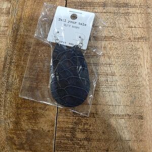 Navy Blue Textured Earrings